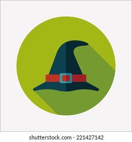 witch hat flat icon with long shadow,eps10
