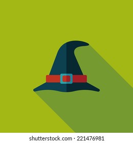 witch hat flat icon with long shadow,eps10