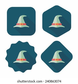 witch hat flat icon with long shadow, eps10