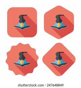 witch hat flat icon with long shadow,eps10