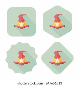 witch hat flat icon with long shadow,eps10