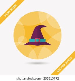 witch hat flat icon with long shadow,eps10