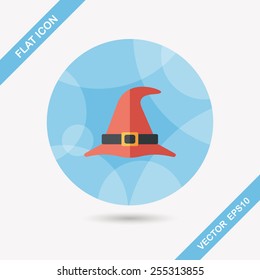 witch hat flat icon with long shadow,eps10