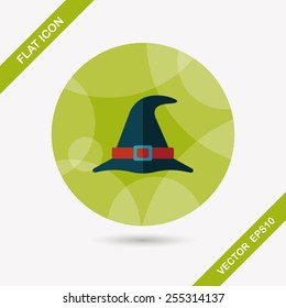 witch hat flat icon with long shadow,eps10