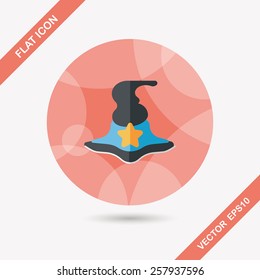 witch hat flat icon with long shadow,eps10