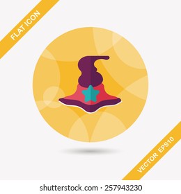 witch hat flat icon with long shadow,eps10