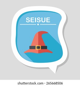 witch hat flat icon with long shadow,eps10