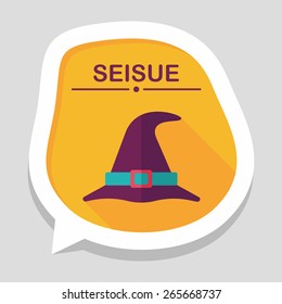 witch hat flat icon with long shadow,eps10