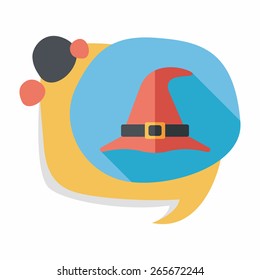 witch hat flat icon with long shadow,eps10