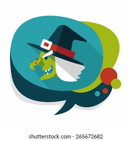 witch hat flat icon with long shadow,eps10