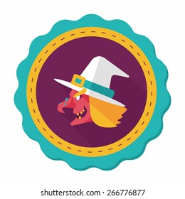 witch hat flat icon with long shadow,eps10