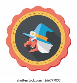 witch hat flat icon with long shadow,eps10