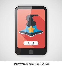 witch hat flat icon with long shadow,eps10