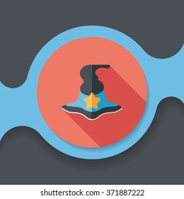 witch hat flat icon with long shadow,eps10