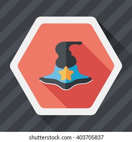 witch hat flat icon with long shadow,eps10