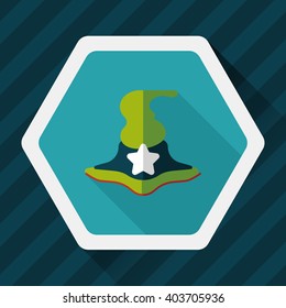 witch hat flat icon with long shadow,eps10