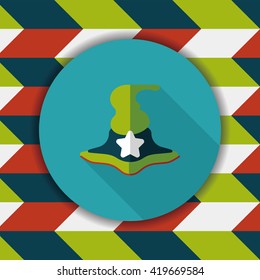 witch hat flat icon with long shadow,eps10