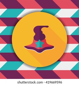 witch hat flat icon with long shadow,eps10
