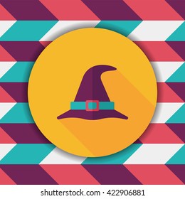 witch hat flat icon with long shadow,eps10