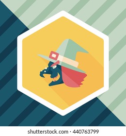 witch hat flat icon with long shadow,eps10