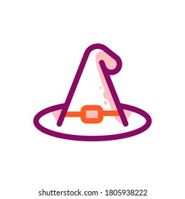 witch hat flat outline halloween icon