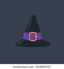 witch hat in flat vector design.