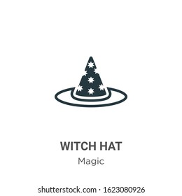 Witch hat glyph icon vector on white background. Flat vector witch hat icon symbol sign from modern magic collection for mobile concept and web apps design.