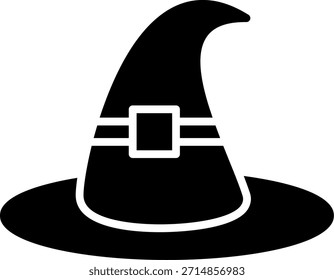Witch Hat Glyph Style Icon Design