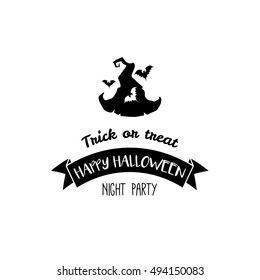 Witch Hat for Halloween and bats. Vector