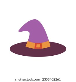 Witch hat Halloween clipart. Vector flat style Halloween witch hat