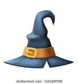 Witch hat halloween costume children kid masquerade party 3d cartoon icon vector illustration