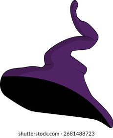 Witch Hat Halloween Element. Isolated on White Background. Vector Illustration in Trendy Cartoon Style.