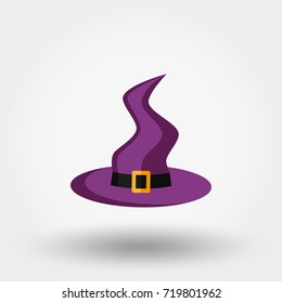 Witch Hat. Halloween. Icon for web and mobile application. Vector illustration. Flat design style