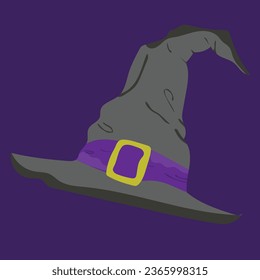 Witch hat. Halloween Illustration. Pointed hat. Magician. Witchcraft