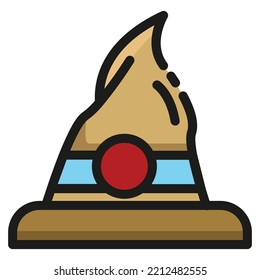 witch hat halloween linear color icon