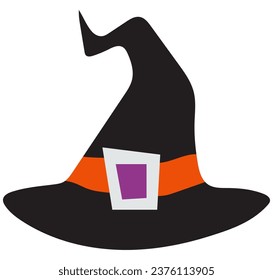 Witch hat for halloween on isolated background