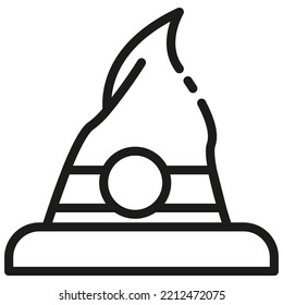witch hat halloween outline icon