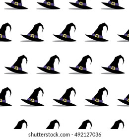 Witch Hat Halloween Seamless Pattern Vector Illustration