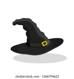 Witch hat for Halloween with shadow. Vector illustration