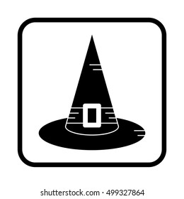 Witch Hat for Halloween, vector icon.