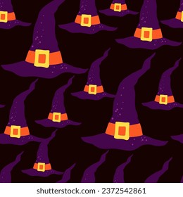 Patrón sin fisuras del vector de halloween de bruja.