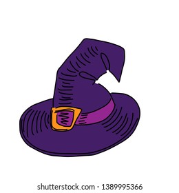 Witch hat hand drawn doodle vector illustration