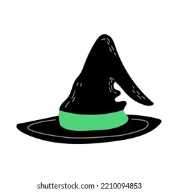 Witch Hat. Hand Drawn Halloween Illustration