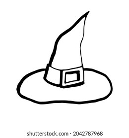 Witch hat. Hand drawn vector image