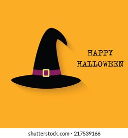 Witch hat. Happy  Halloween background. Vector illustration