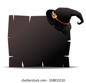 Witch hat Happy Halloween background. EPS 10 vector illustration