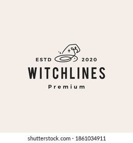 witch hat hipster vintage logo vector icon illustration