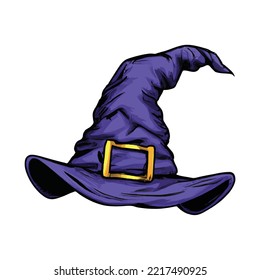 Witch Hat. Holiday card with witch hat on corner.