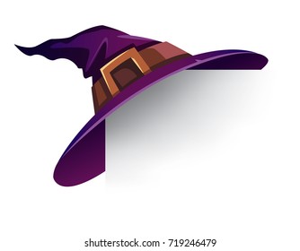 Witch Hat. Holiday card with witch hat on corner.
