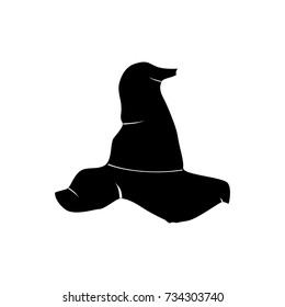 Witch Hat icon , black sign design .halloween